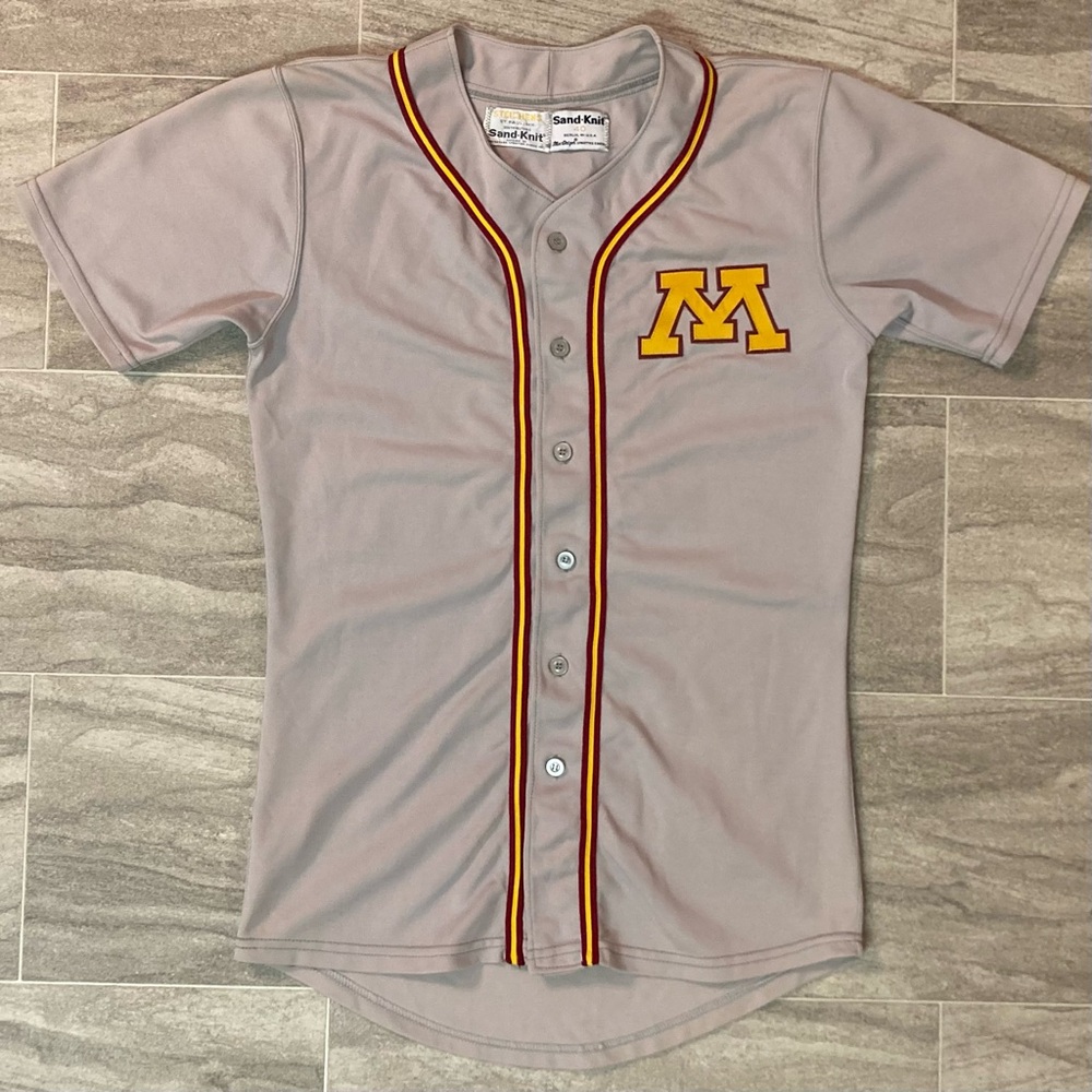 VTG 1970s/80s University Minnesota Golden Gophers Game Worn Used Baseball Jersey